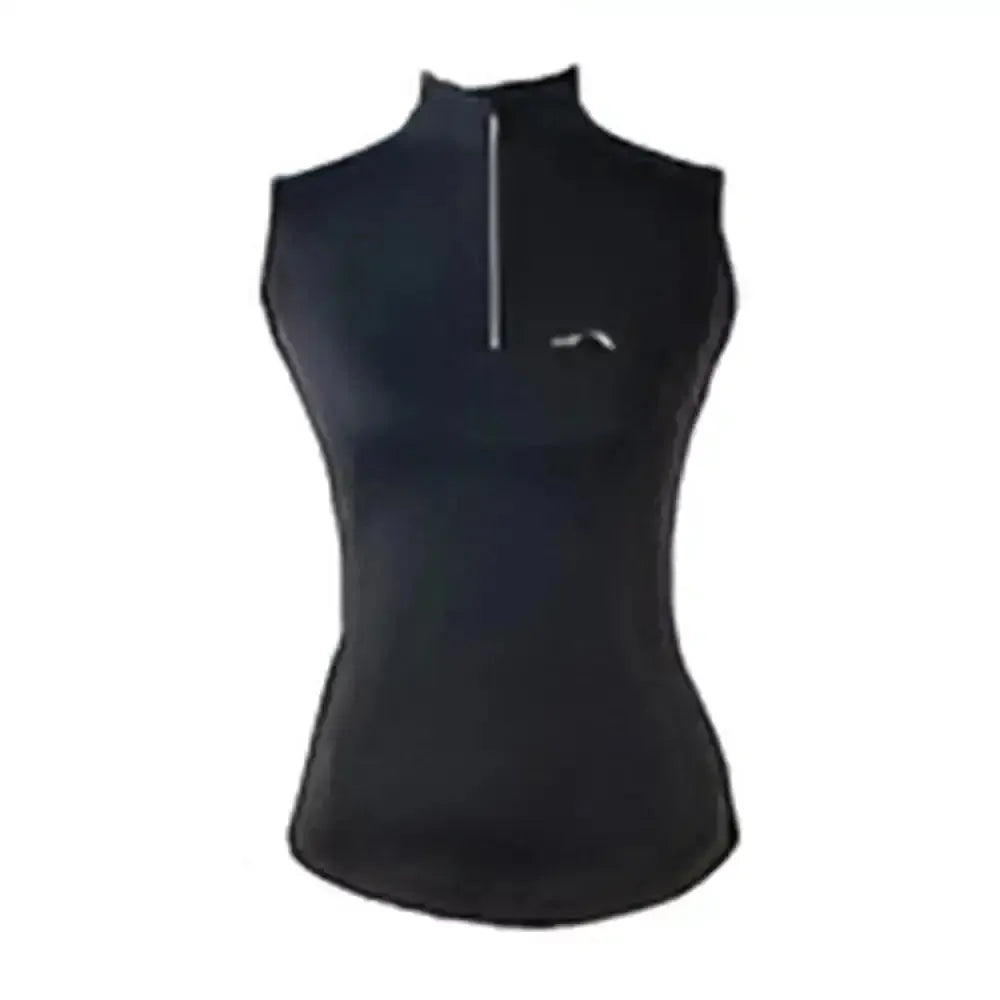 Gallop Sleeveless Zipped Neck Base Layer Black Black X Small Base Layers