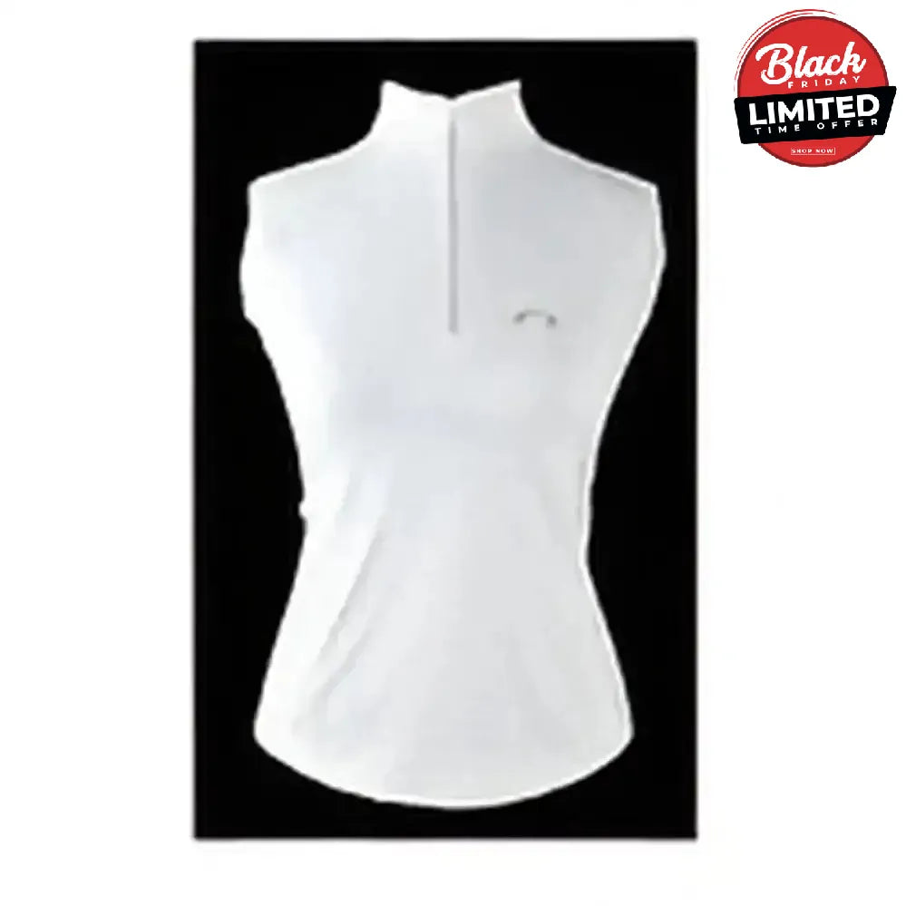 Gallop Sleeveless Zipped Neck Base Layer White White Large Base Layers