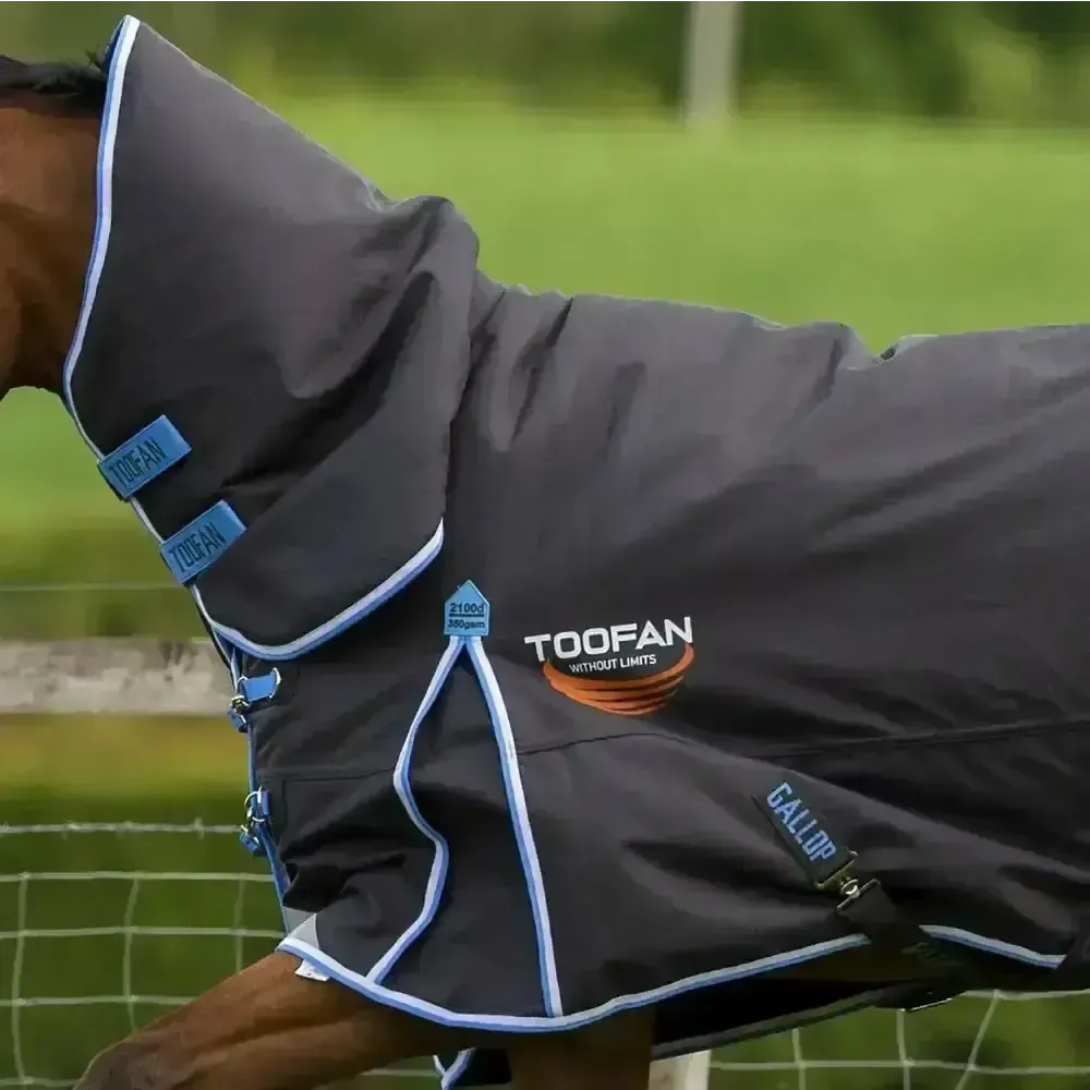 Gallop Toofan 350g Heavy Weight Turnout Rug Combo Charcoal Black 5'6" Turnout Rugs