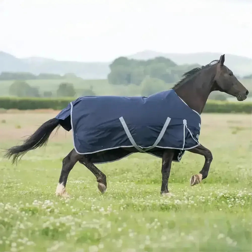 Gallop Trojan 300g Standard Turnout Rug Navy/Grey 5'6" Turnout Rugs