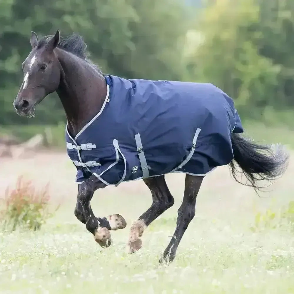 Gallop Trojan 300g Standard Turnout Rug Navy/Grey 5'6" Turnout Rugs