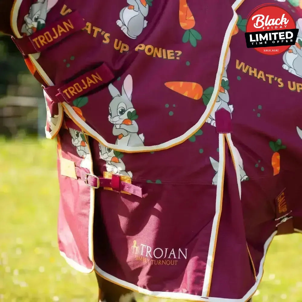 Gallop Trojan Bunnies And Carrots 50G Dual Rug & Neck Turnout Set 6'3" Turnout Rugs