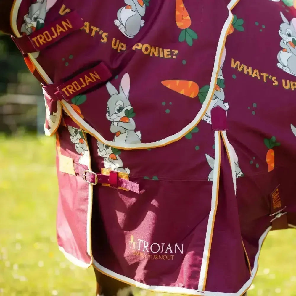 Gallop Trojan Bunnies And Carrots 50G Dual Rug & Neck Turnout Set 6'3" Turnout Rugs