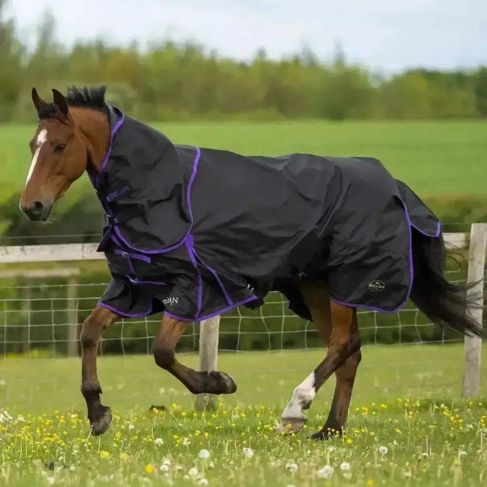 Gallop Trojan Dual Lightweight 0g Turnout Rug & Neck Set Horse Rug Navy/Purple Bindings 5'3" Turnout Rugs