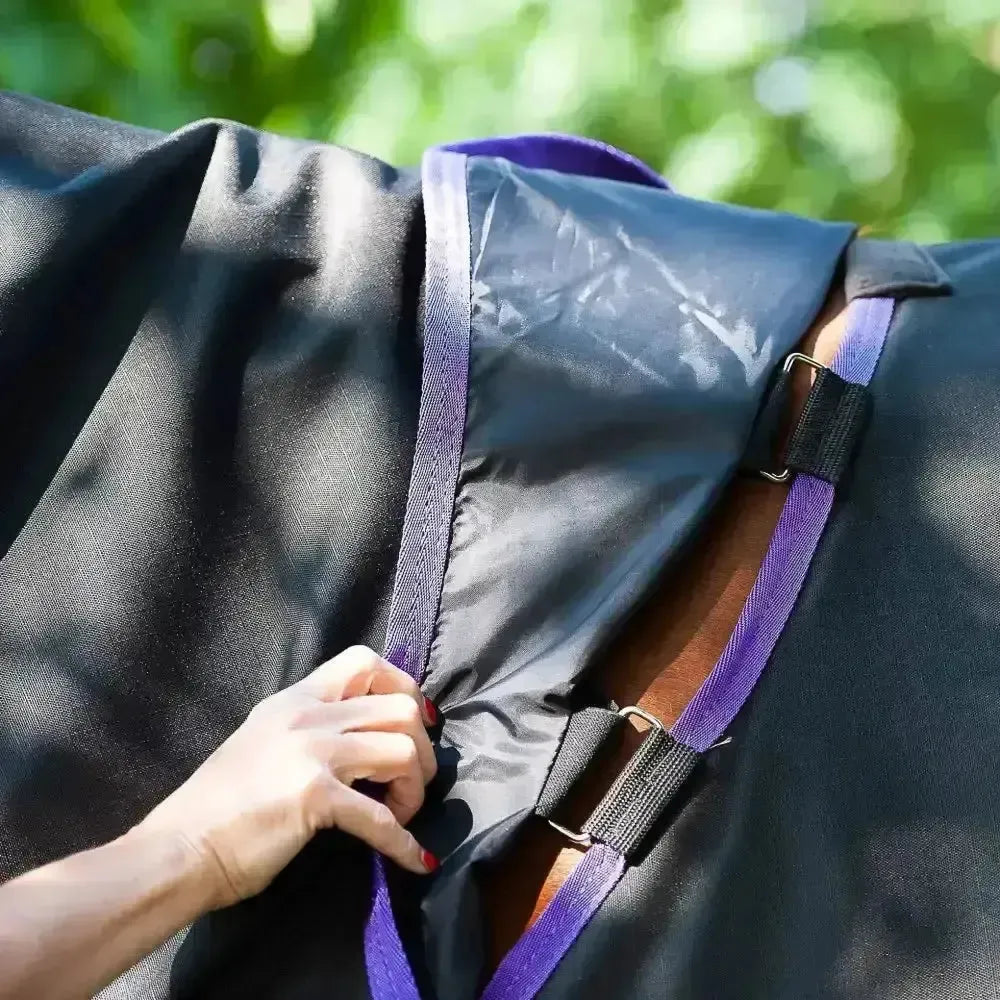 Gallop Trojan Dual Lightweight 0g Turnout Rug & Neck Set Horse Rug Navy/Purple Bindings 5'3" Turnout Rugs