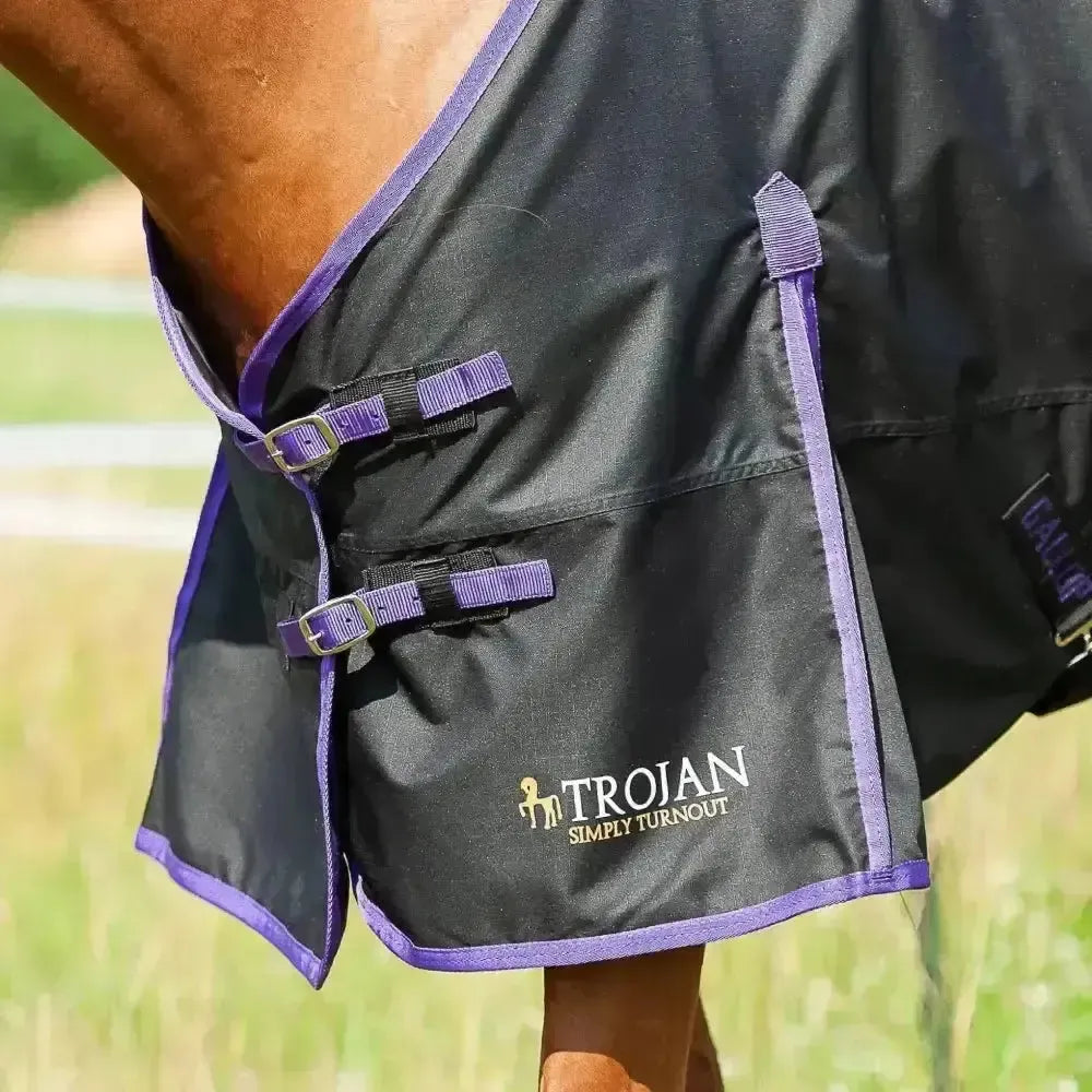 Gallop Trojan Dual Lightweight 0g Turnout Rug & Neck Set Horse Rug Navy/Purple Bindings 5'3" Turnout Rugs