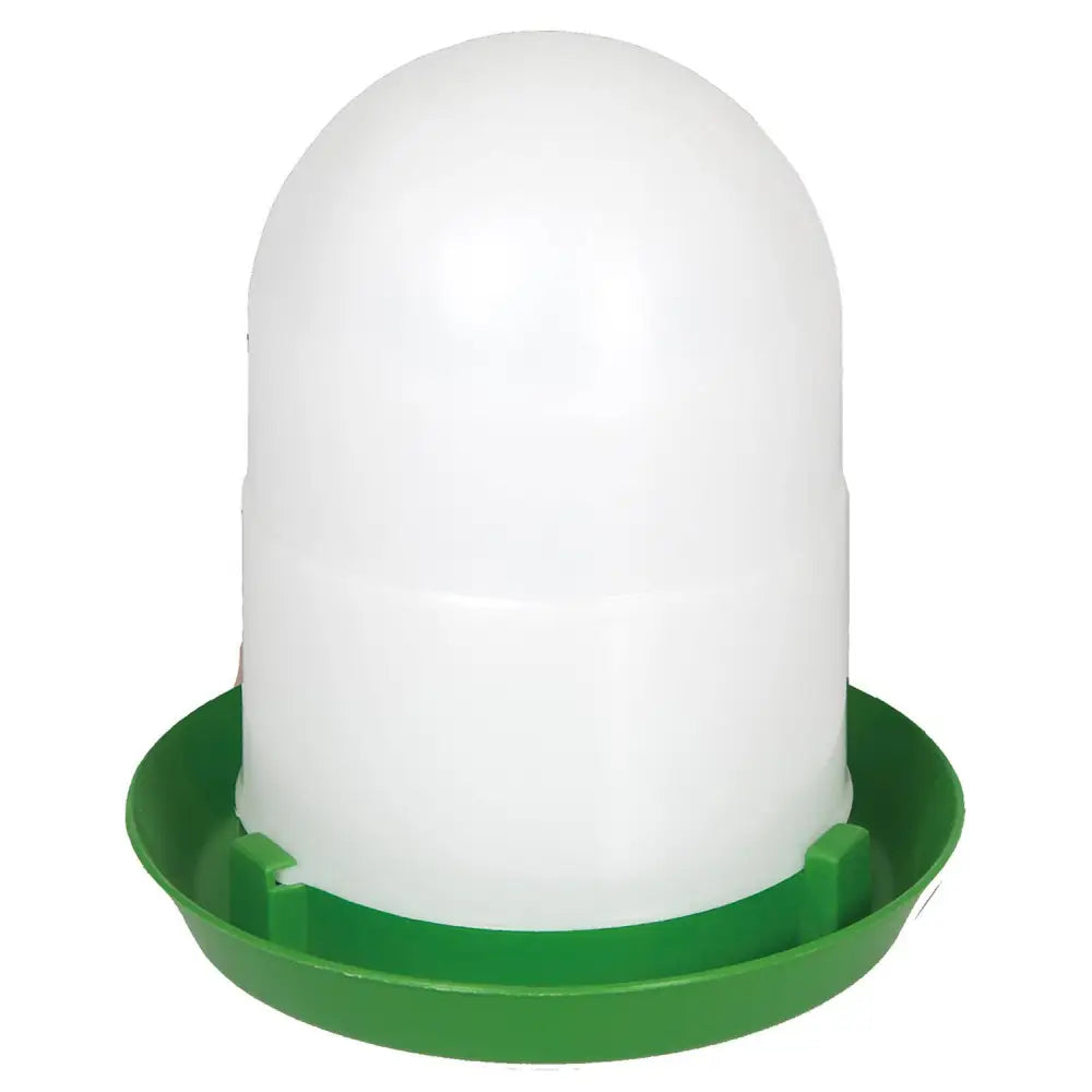 White plastic dome-shaped gaun chick drinker with green base durable plastic drinker for poultry drinkers