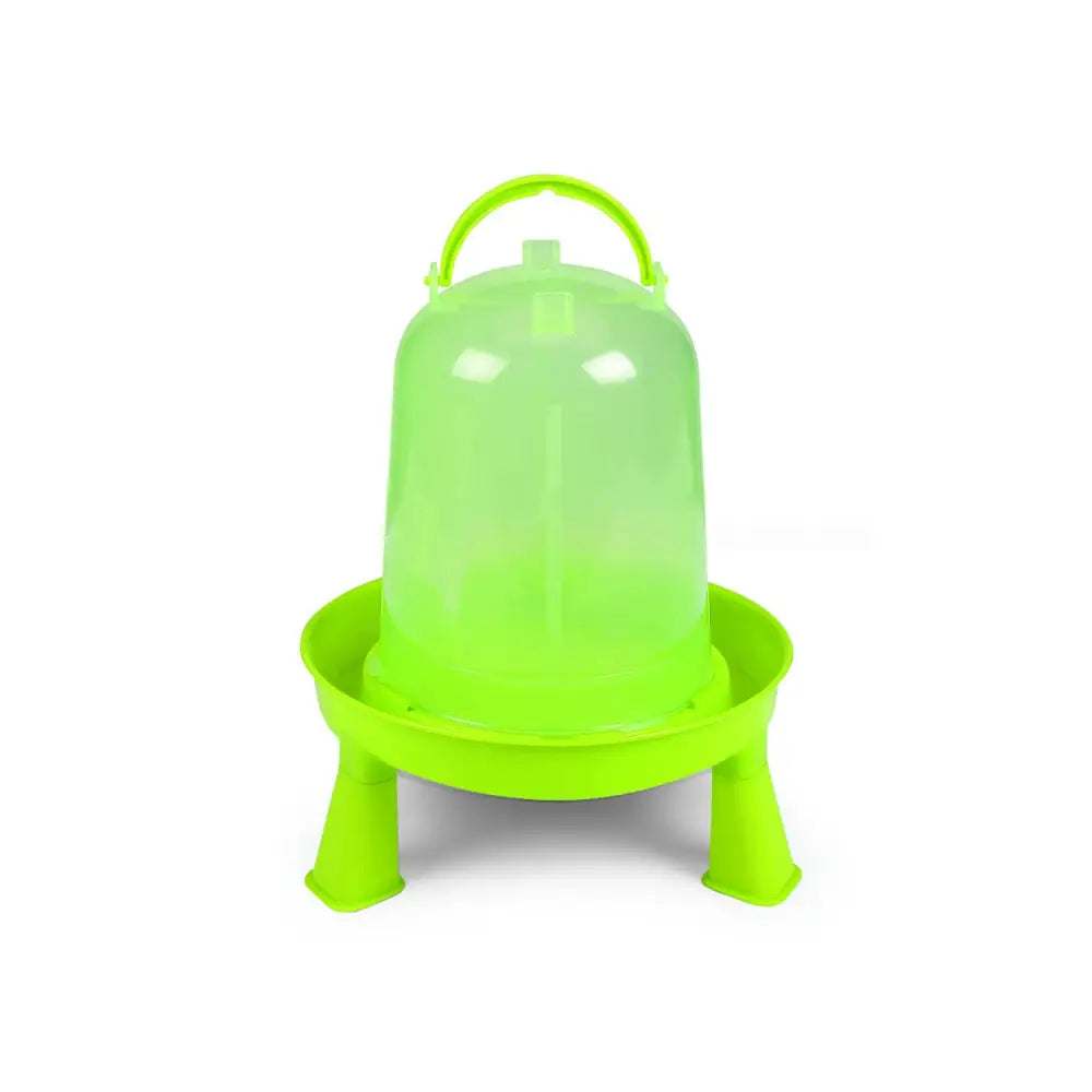 Bright lime green gaun chicken drinker eco made of durable plastic with dome top handle and legs for easy feeding