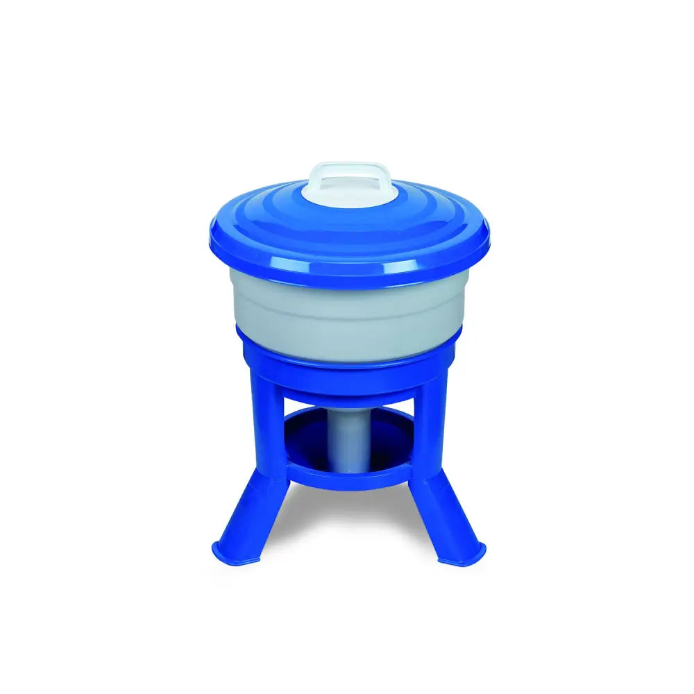 Blue plastic collapsible laundry tub with white handle and gray interior from gaun imperial drinkers blue series