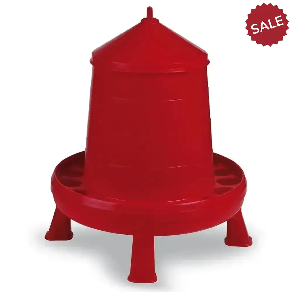 Gaun Poultry Feeder Plastic C/W Legs Red 4kg Red Poultry