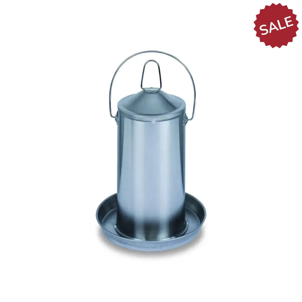 Gaun Stainless Steel Chicken Drinker 4 Litre SILVER Poultry Drinkers