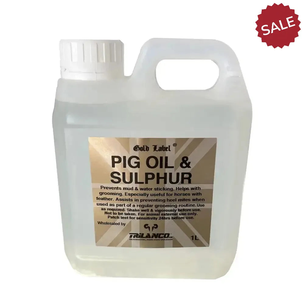 Gold Label Pig Oil And Sulphur 1 Litre Horse Grooming