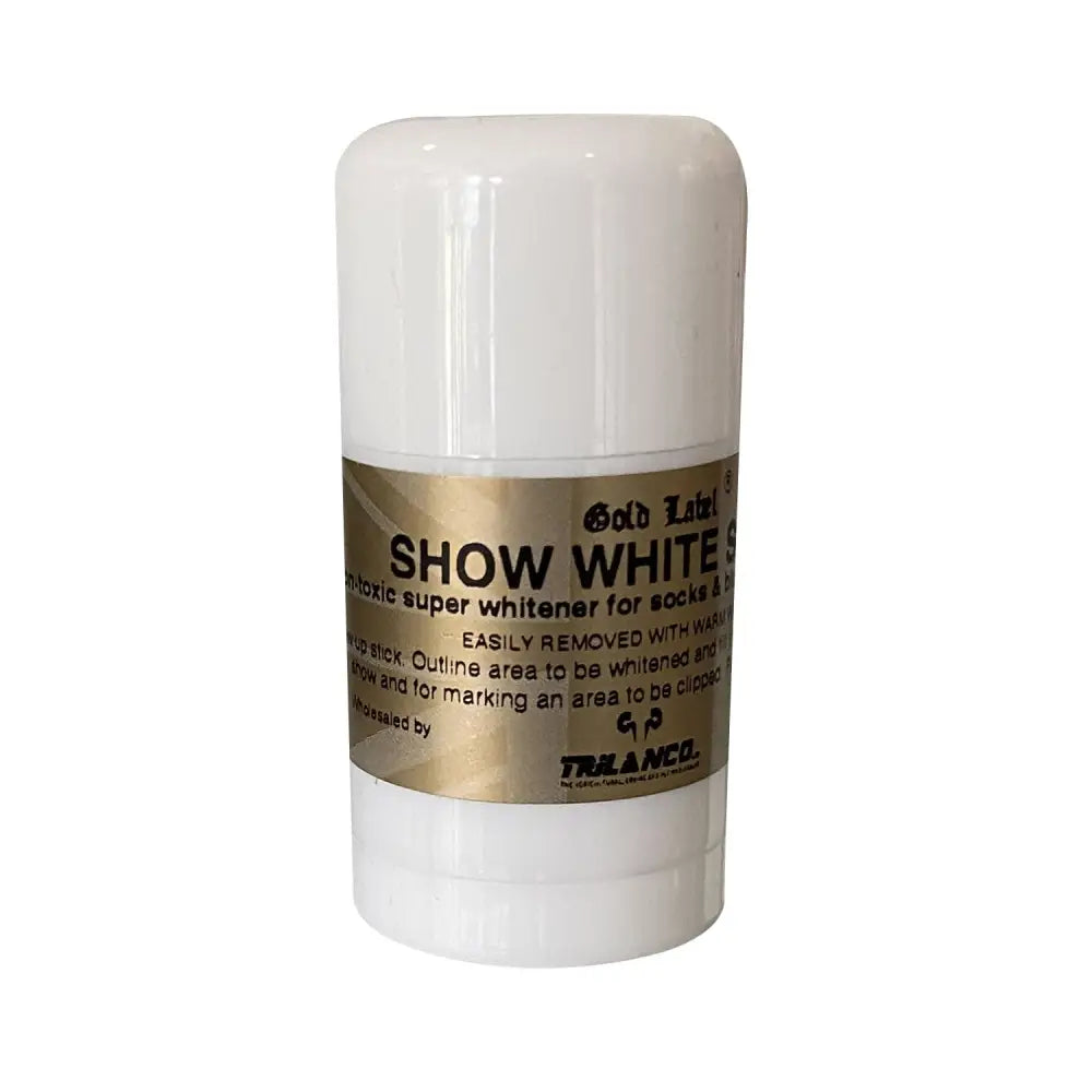 White cylindrical gold label show white stick super whitener for small areas on socks and fabric with gold label