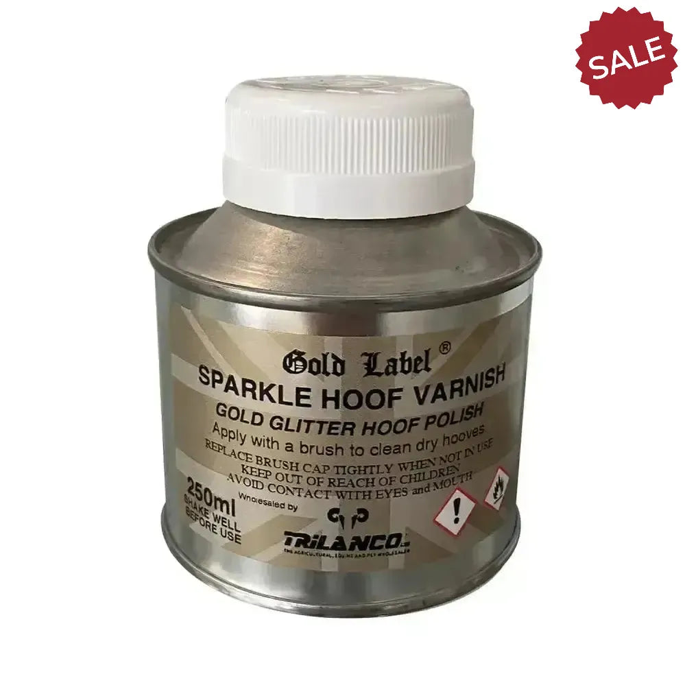 Gold Label Sparkle Hoof Varnish 250 ml Gold Hoof Shine