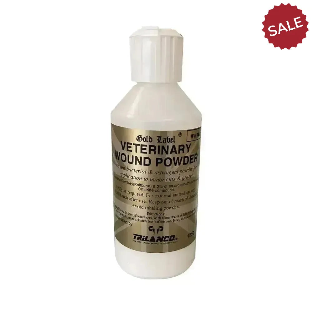 Gold Label Veterinary Wound Powder 125g White Wound Care