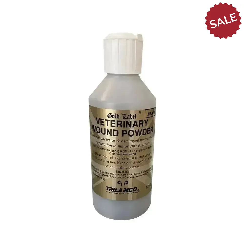 Gold Label Veterinary Wound Powder 125g White Wound Care