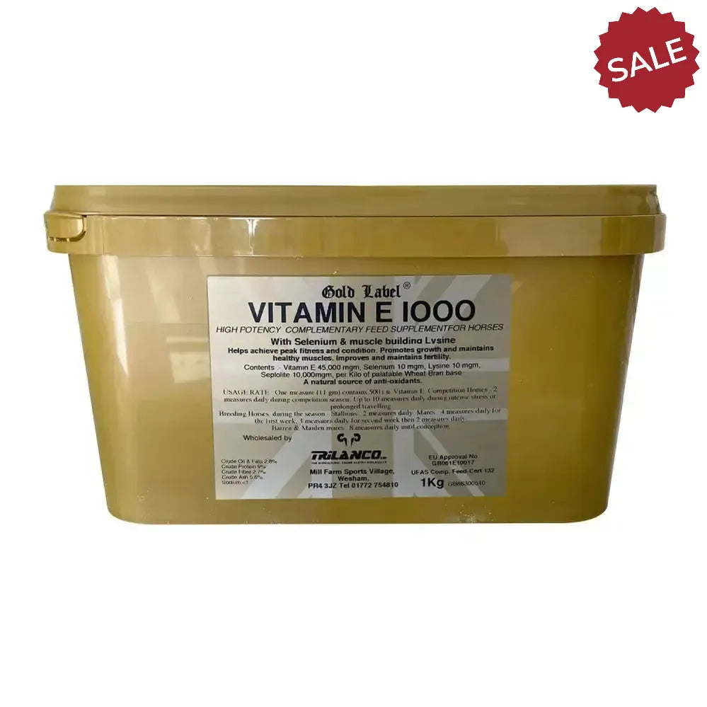 Gold Label Vitamin E 1000 500g Horse Supplements
