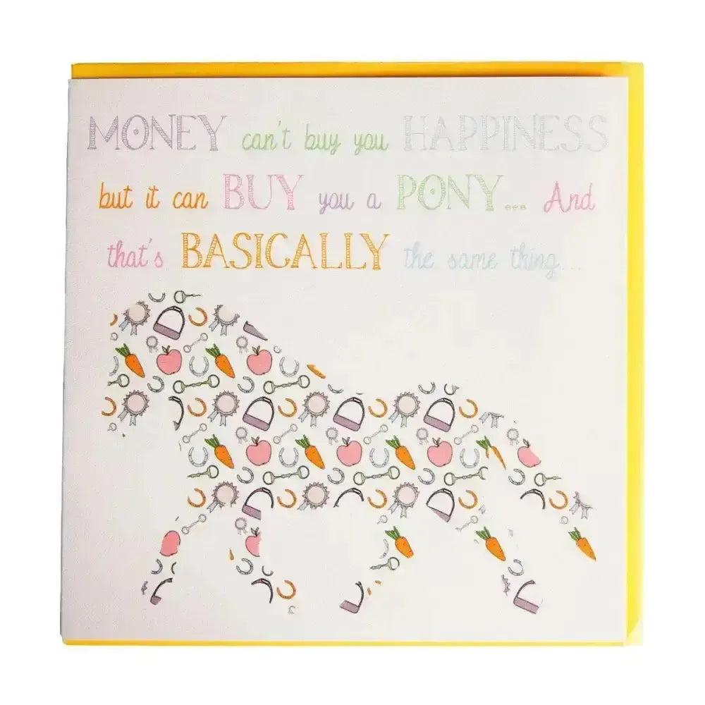 Gubblecote Beautiful Greetings Card Can'T Buy You Happiness Horsey Greeting Cards