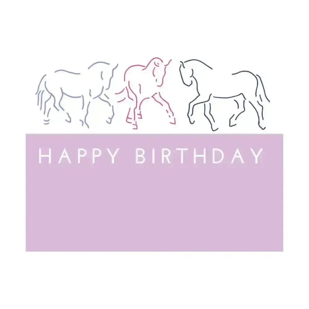 Gubblecote Beautiful Greetings Card Happy Birthday Horse Outline Horsey Greeting Cards