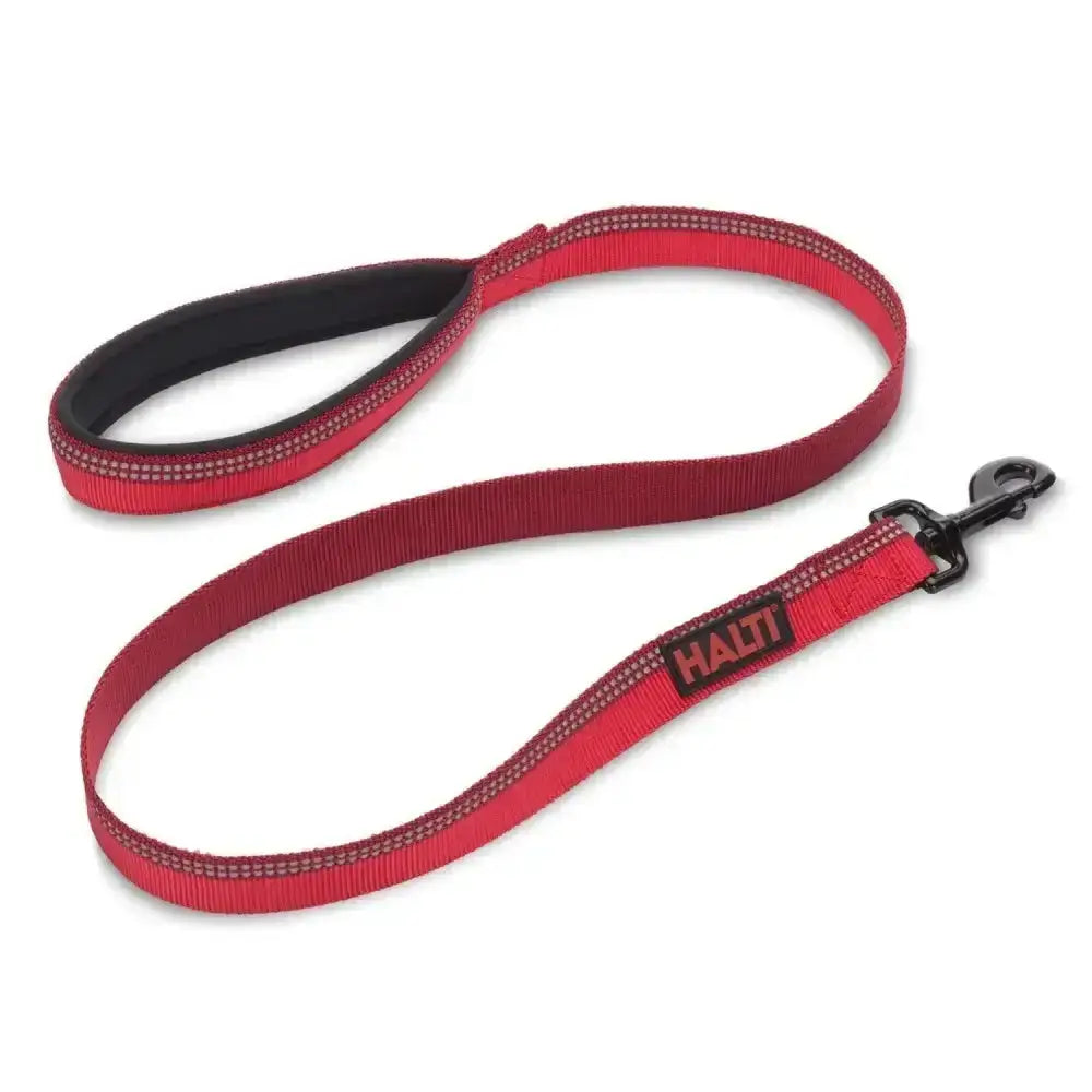 Halti lead red dog lead with black padded handle and reflective stitching walking essential designed for safety