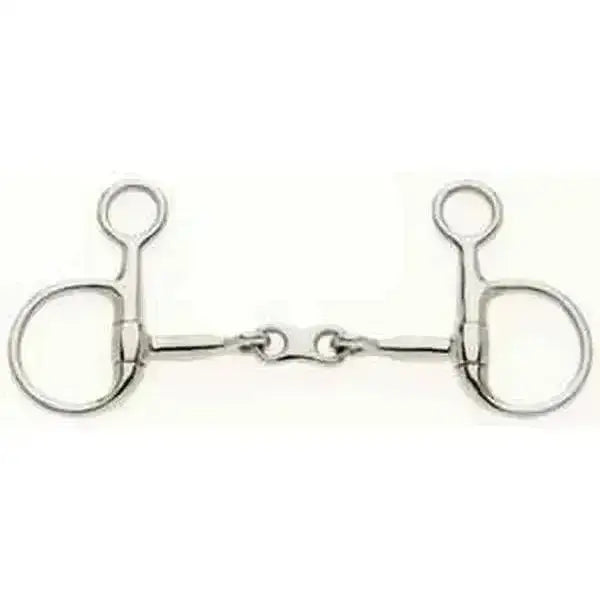 Silver hanging cheek stainless steel french link bits with polished finish and classic circular ring design