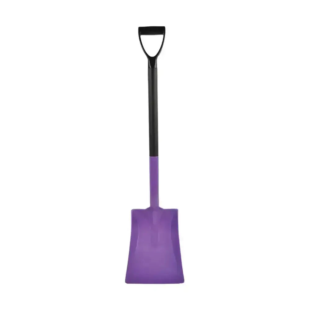 Purple plastic harold moore multi-purpose ultra light shovel with black d-shaped handle perfect for easy digging tasks