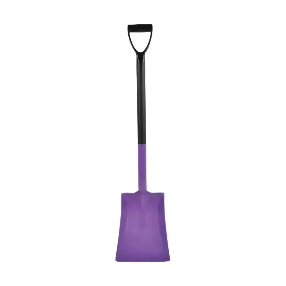 Purple plastic harold moore multi-purpose ultra light shovel with black d-shaped handle for easy digging tasks