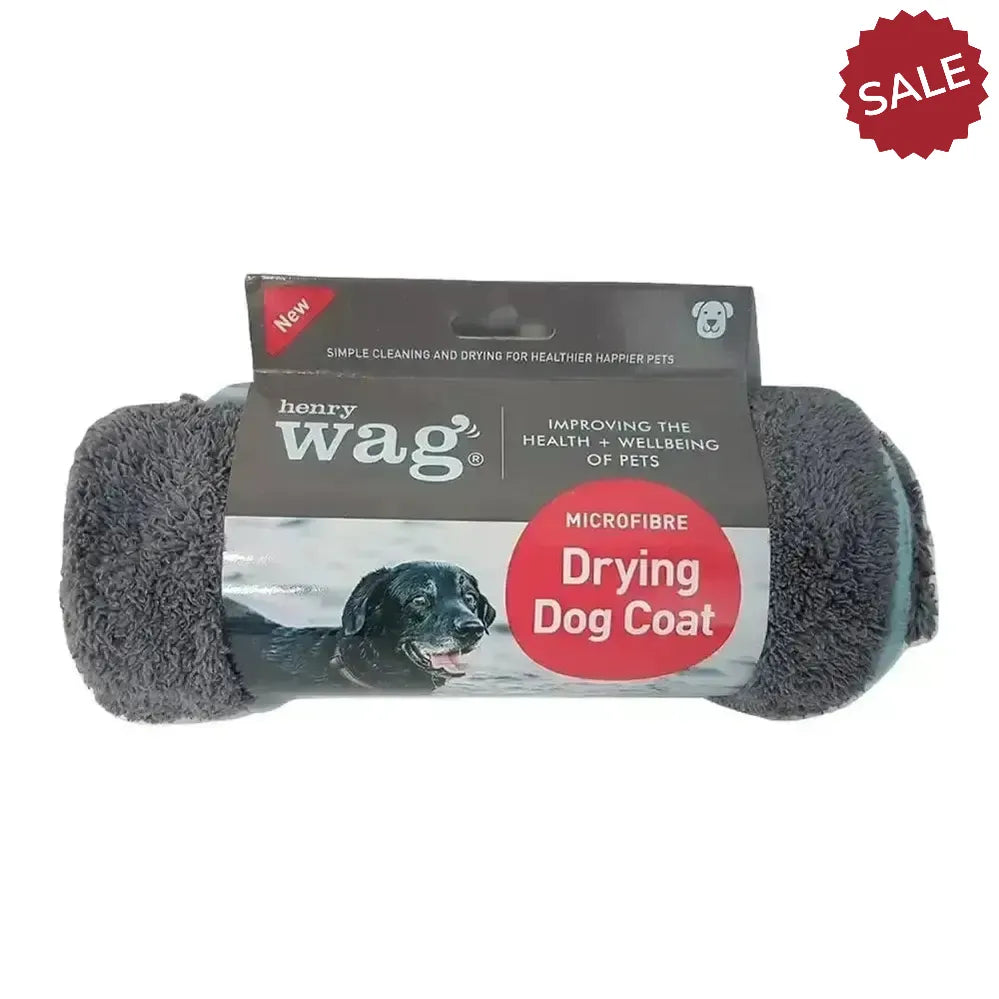 Henry Wag Drying Coat X Smallmall (35 cm) Grey/Blue Dog Coat