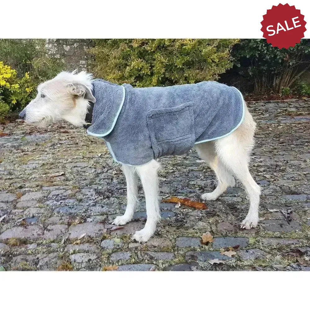 Henry Wag Drying Coat X Smallmall (35 cm) Grey/Blue Dog Coat