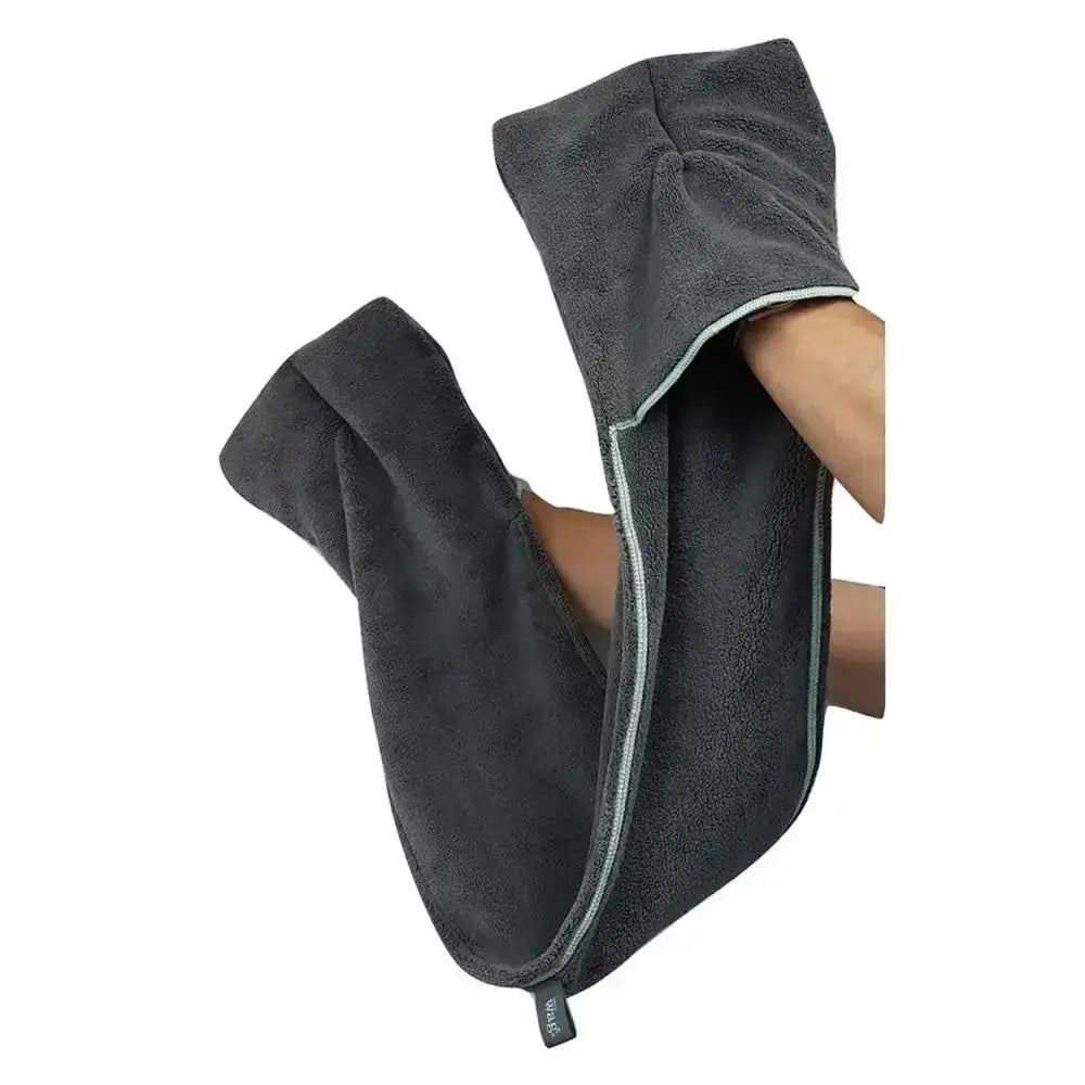 Dark gray microfiber henry wag glove drying towel with subtle silver trim perfect for dog grooming towels