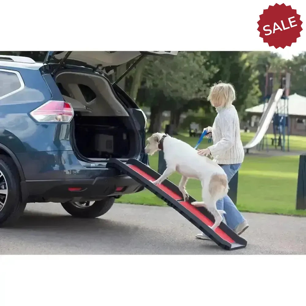 Henry Wag Lightweight Folding Pet Ramp Black/Red Dog Car Accessories
