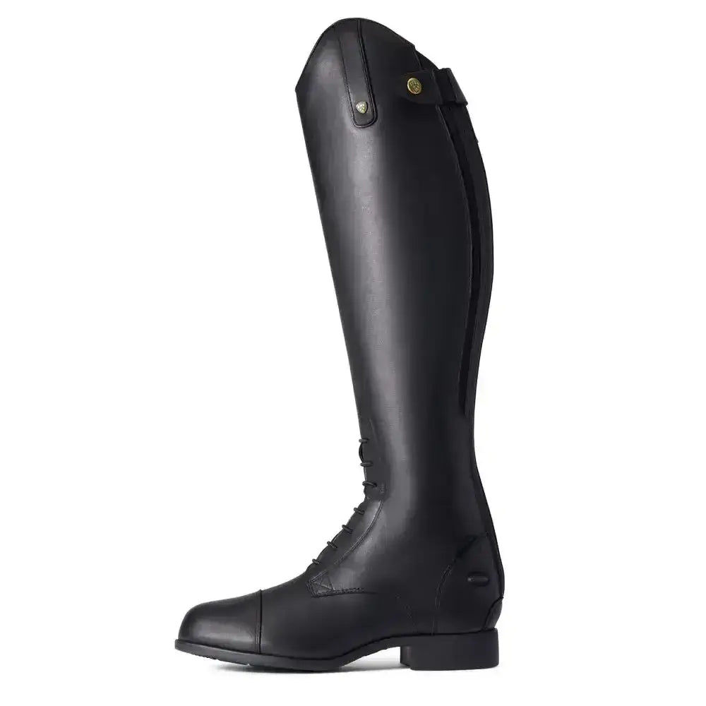 Black leather ariat long riding boots with sleek finish and gold-tone hardware heritage contour waterproof insulated