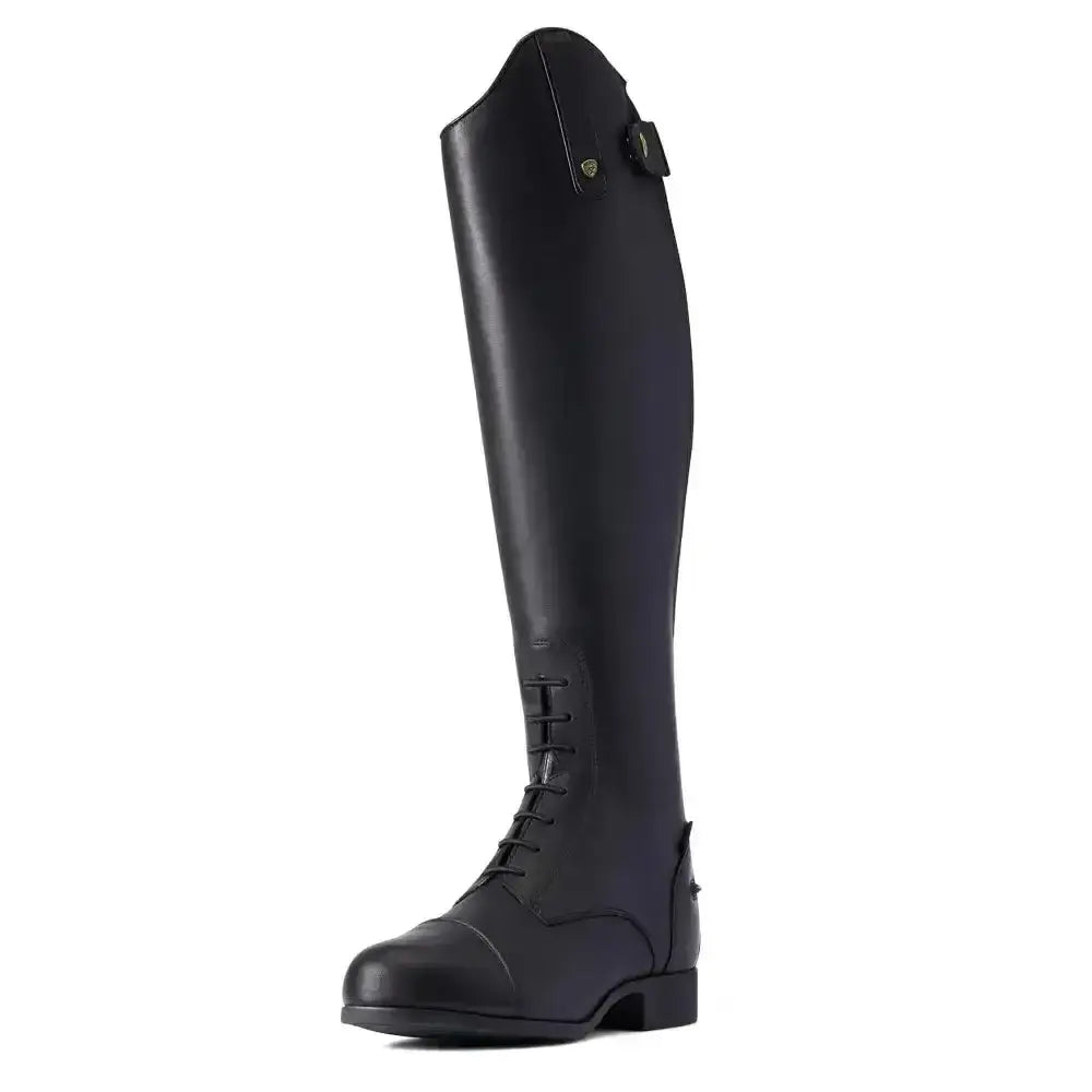 Black leather ariat long riding boots with sleek polished finish heritage contour waterproof insulated tall riding boots