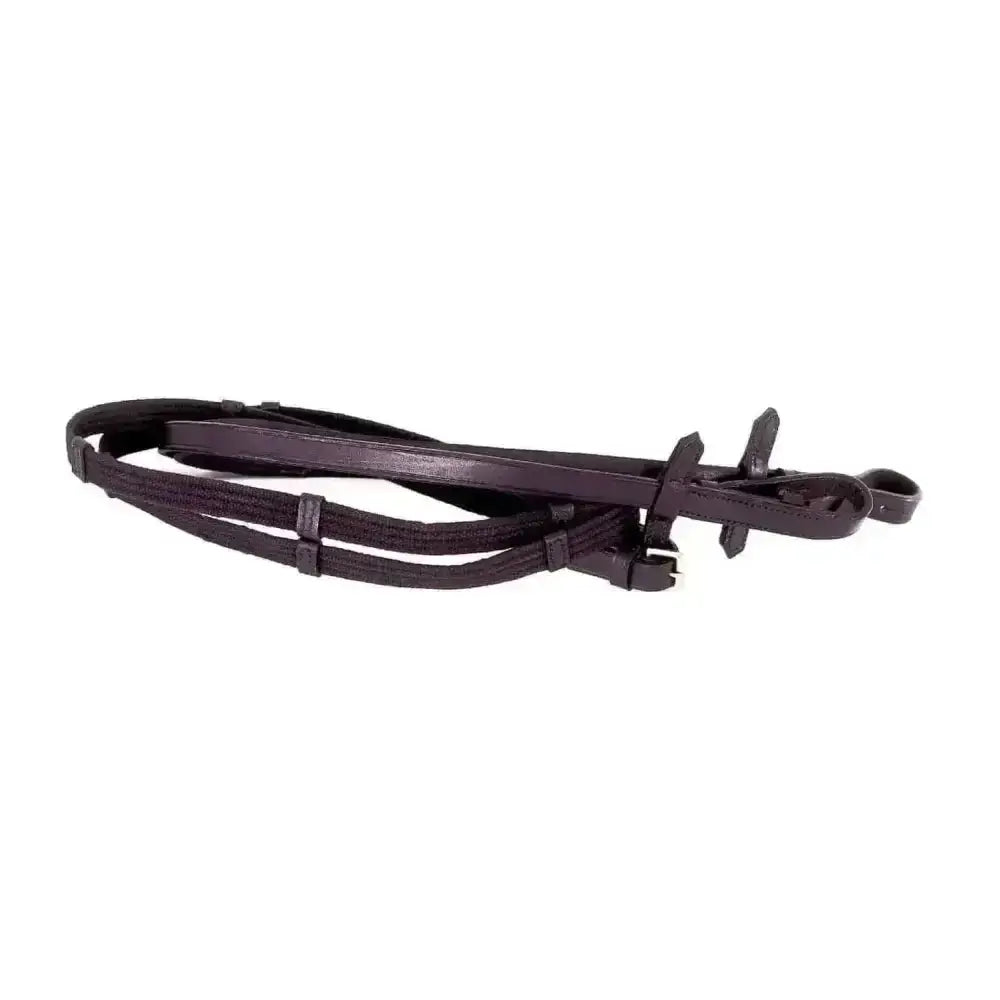Heritage english leather continental reins in black leather with smooth texture and sturdy metal hardware