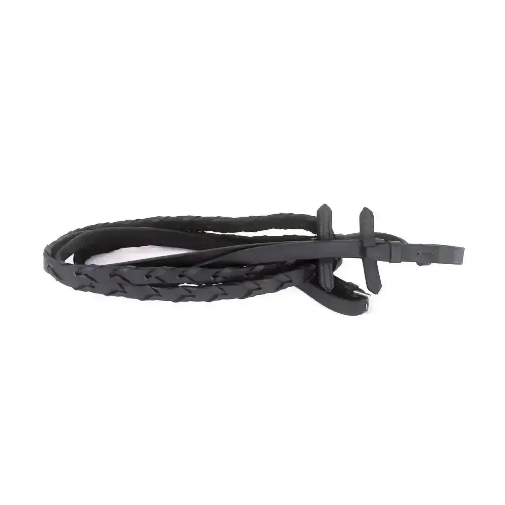 Heritage English Leather Laced Reins Black Reins