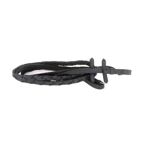 Heritage English Leather Laced Reins Black Reins