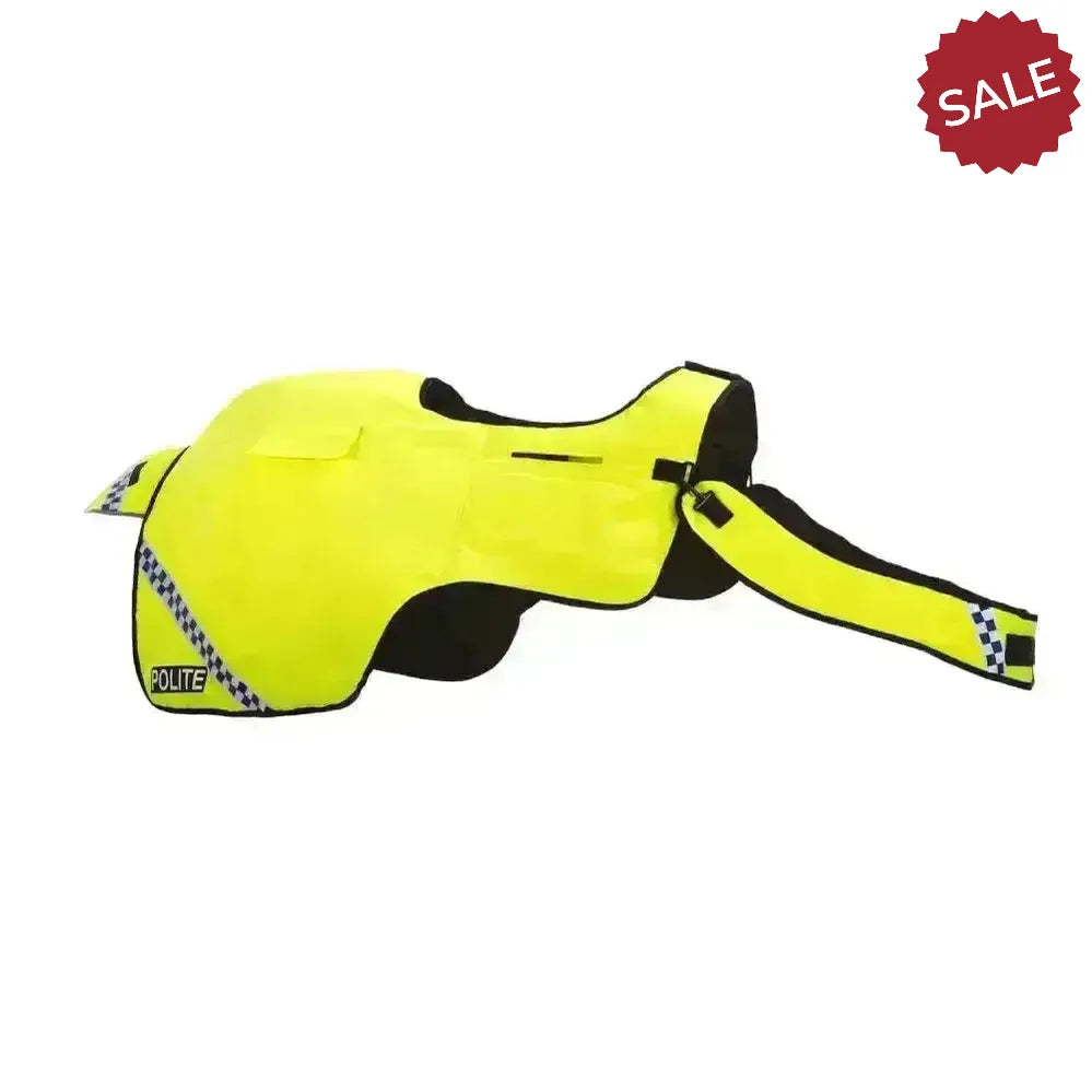 Hi-Vis Equisafety Polite Winter Exercise Sheet Wraparound Yellow Pony Exercise Sheets