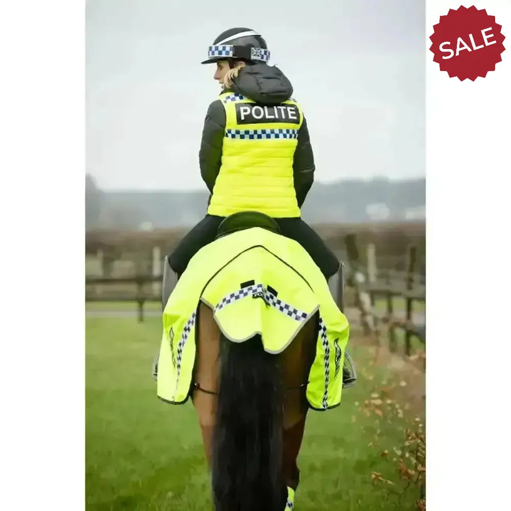 Hi-Vis Equisafety Polite Winter Exercise Sheet Wraparound Yellow Pony Exercise Sheets