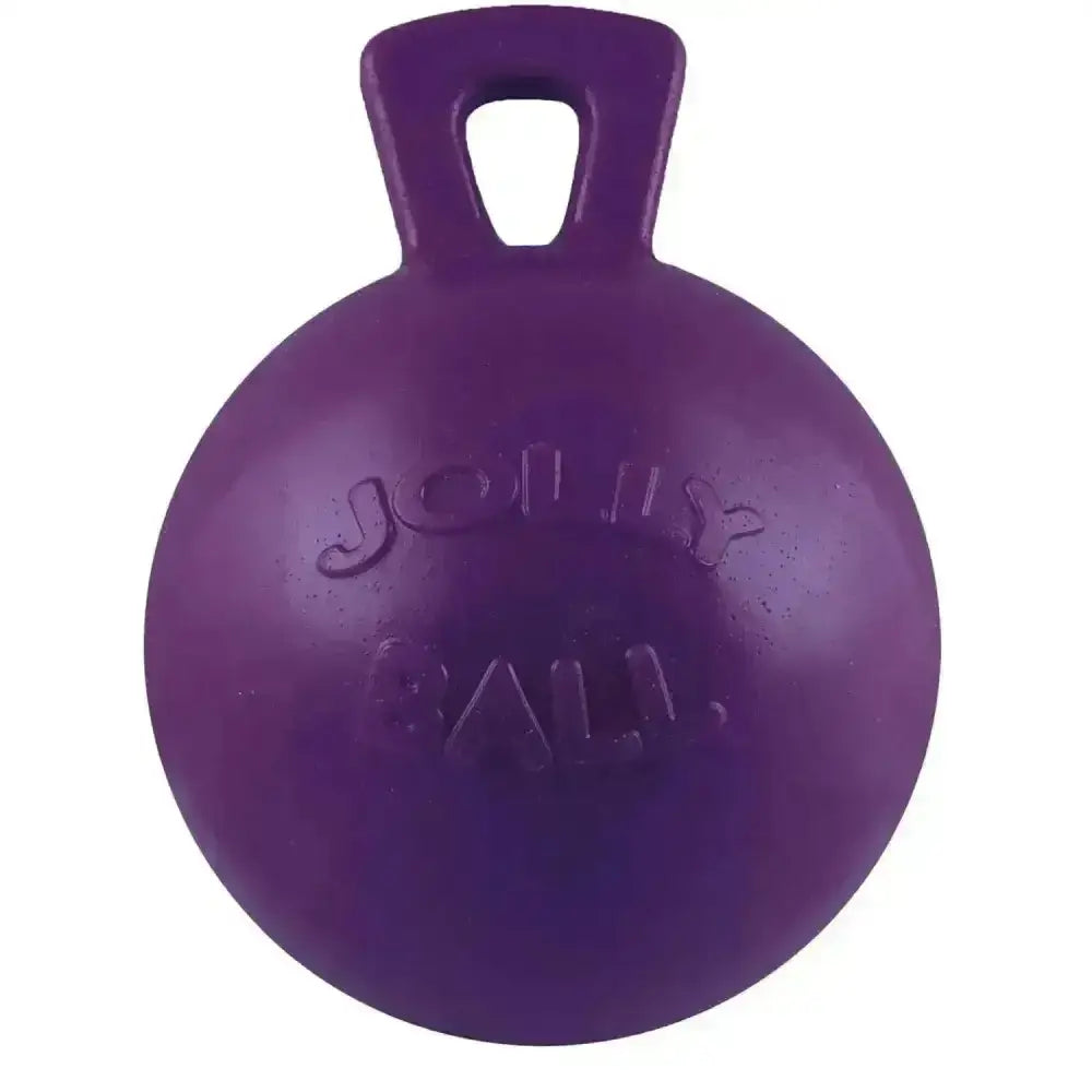 Purple horseman’s pride scented jolly ball 10 inch round plastic toy with handle for horse play fun