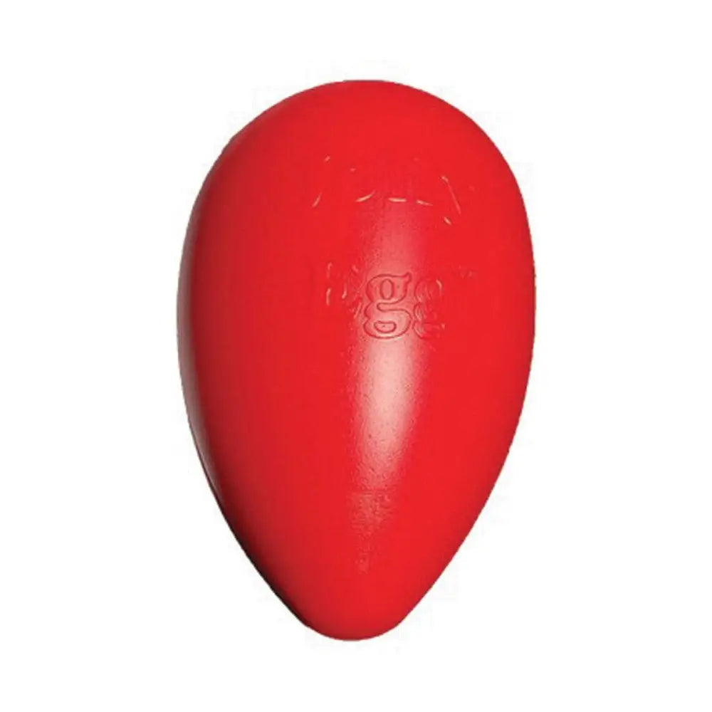 Red durable rubber egg shaped ball with subtle embossed logo horsemen’s pride jolly egg toy