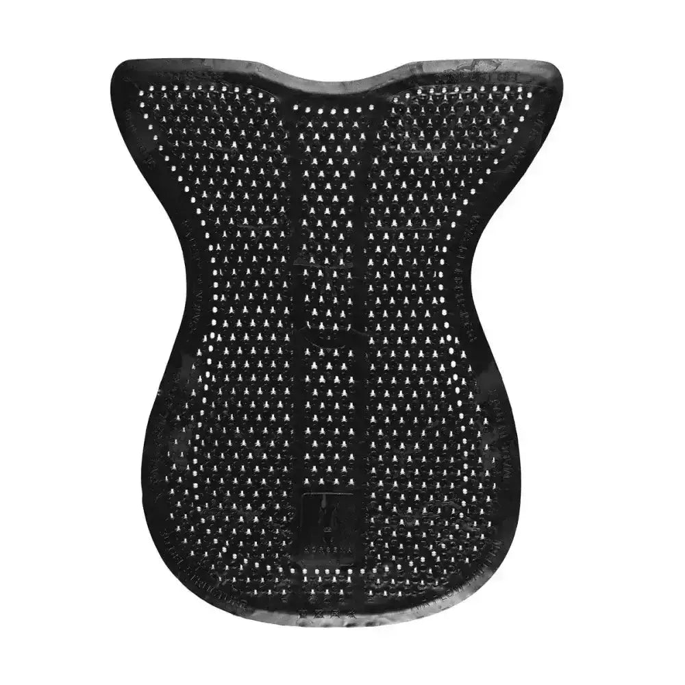 Black perforated horsena dressage slim gel pad with contoured shape and textured surface for corrective saddle pads