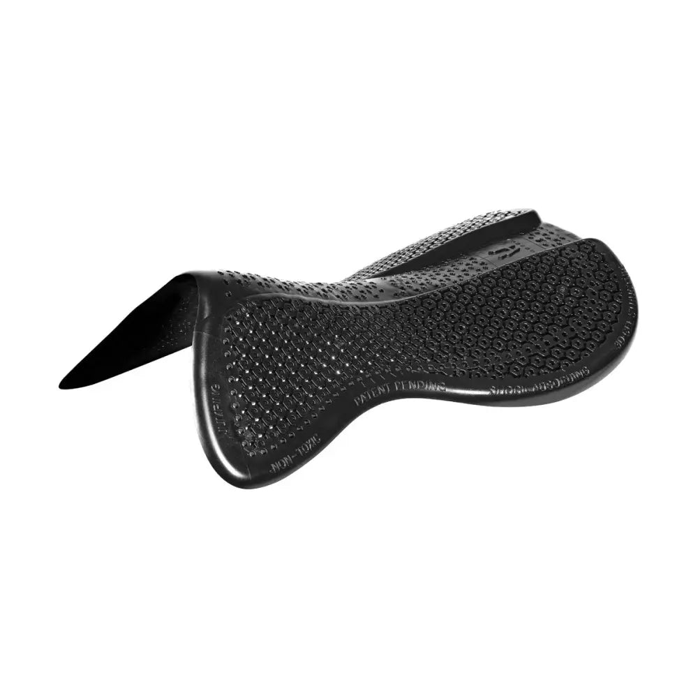Black rubber horsena jumping back riser gel pad with anatomical design and gradual thickness honeycomb texture