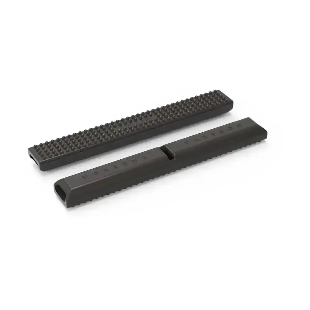 Black textured grip panels with matte finish and raised ridges for horsena no impact gel chain guard comfort gel chain use