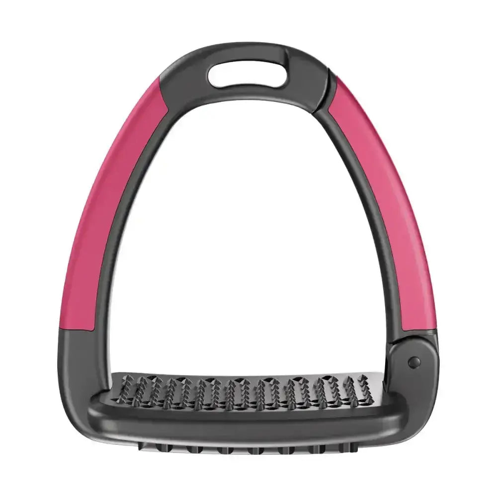 Pink and black horsena swap stirrup extra cover with textured grippy sole for better foot stability