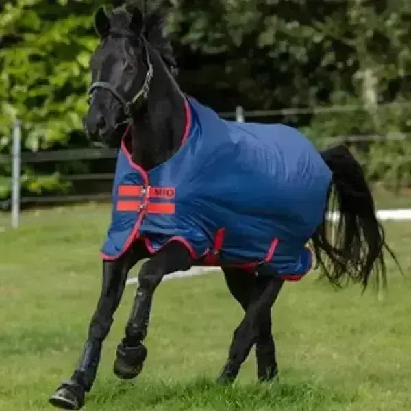 Horseware Mio Turnout Rugs 0g Light Weight Standard Neck Navy / Red 5'9" Turnout Rugs