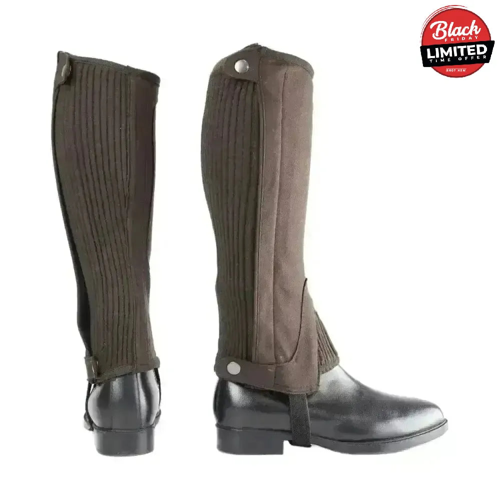 Hy Equestrian Amara Half Chaps - Adults Black Extra Small Chaps & Gaiters
