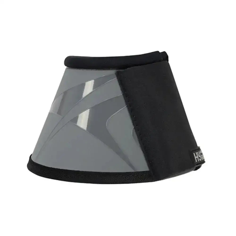 Black and translucent gray reflective horse halter with sleek modern design for hy equestrian armoured guard pro boots