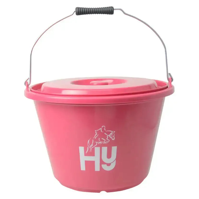 Hy Equestrian Bucket with Lid Pink 18 Litre Buckets & Bowls