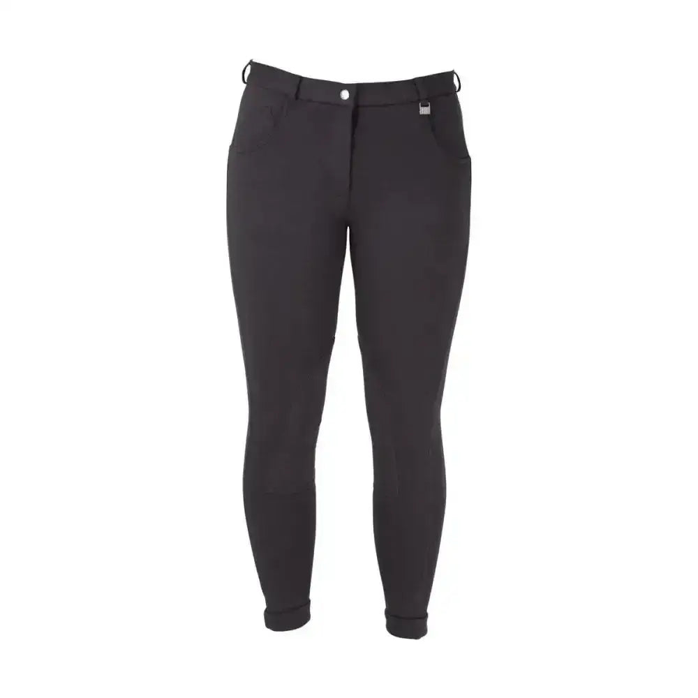 Black equestrian burton ladies jodhpurs with sleek fit and subtle stitching perfect for traditional jodhpur style riding