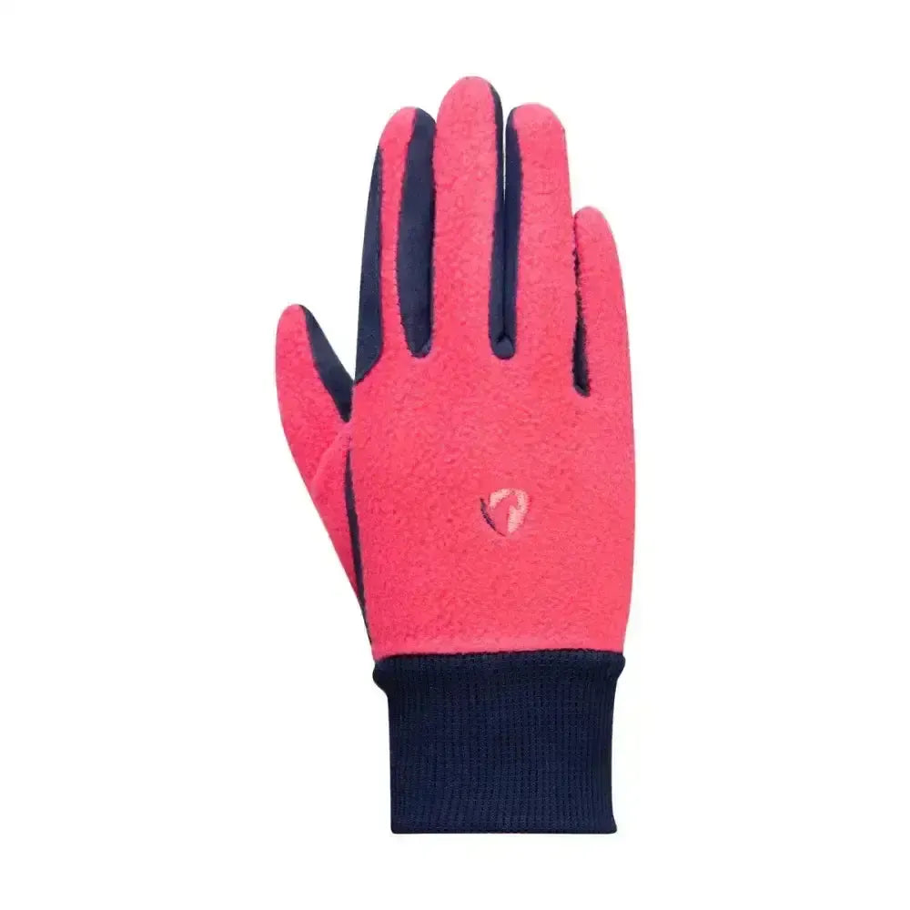 Hy Equestrian Children's Winter Two Tone Riding Gloves Navy/Raspberry Child Large Riding Gloves